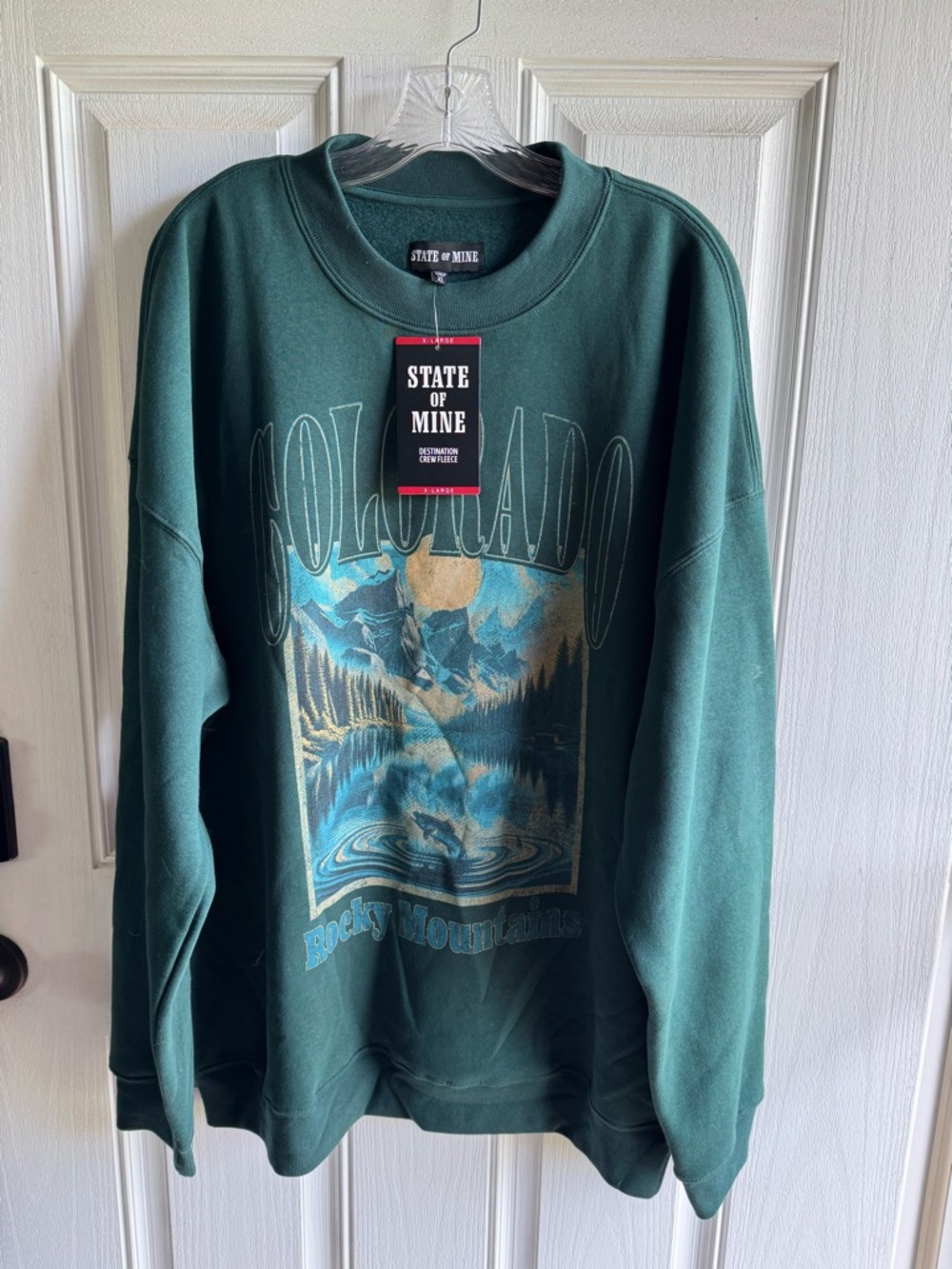 State of Mine Men's Forest Green Colorado Graphic Crewneck